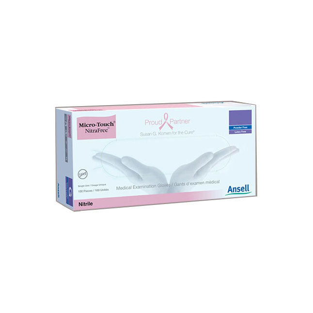 Micro-Touch NitraFree Examination Glove, Nitrile, Pink