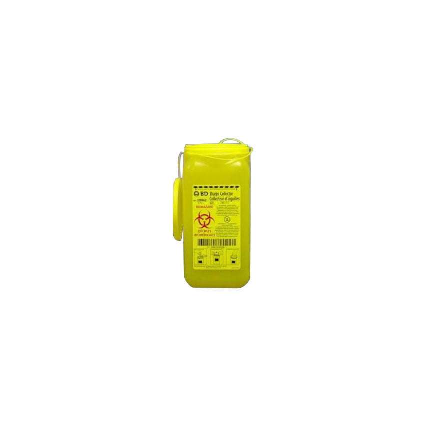 Bac de collecte pour objets tranchants et piquants, 1,4 L, jaune avec bouchon