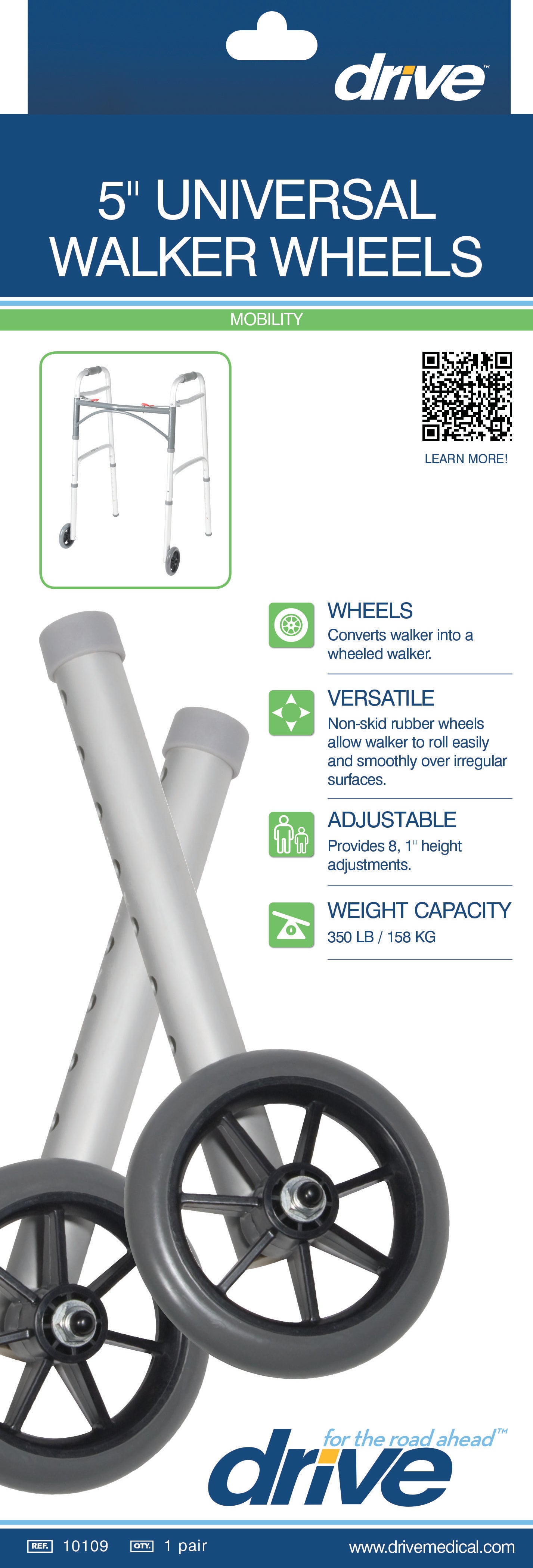 Drive Universal 5" Walker Wheels