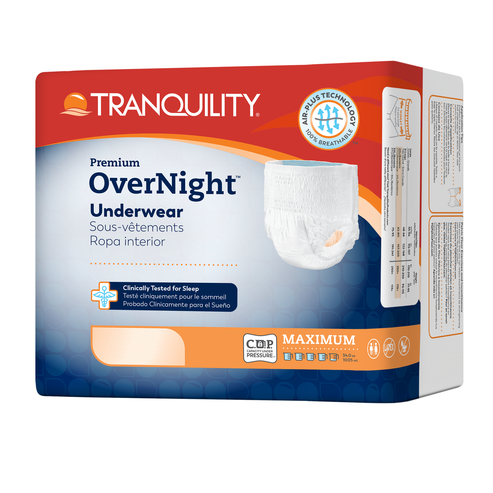 Unisex Adult Absorbent Underwear Tranquility® Premium OverNight™ Pull On with Tear Away Seams