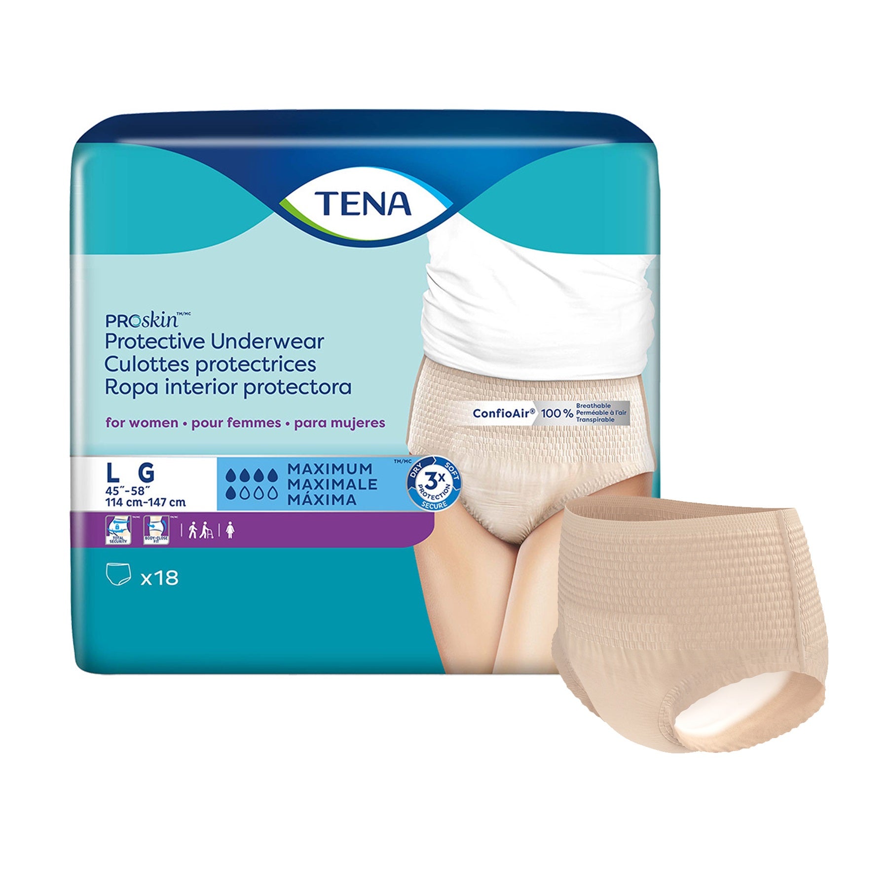 Sous-vêtements TENA® ProSkin™ pour femmes à absorption maximale