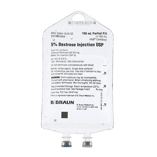5% Dextrose Injection USP, 100 Fill in 150 mL PAB