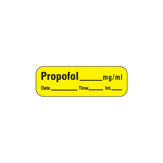 Anesthesia Label, 1" Core, W1/2" X L1-1/2"