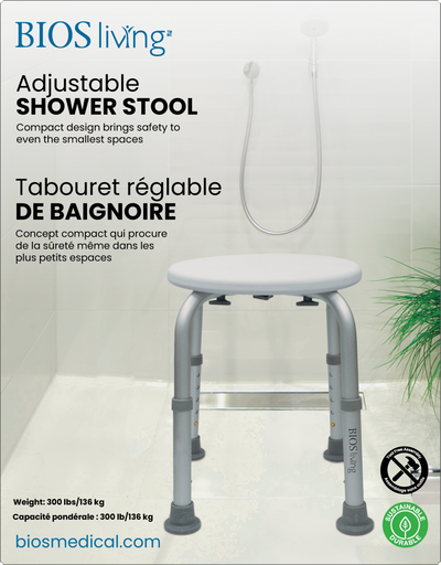 BIOS Living - Adjustable Bath/Shower Stool (59005)
