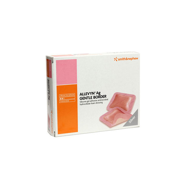 Pansement ALLEVYN™ Ag Gentle Border pour plaies, gel de silicone adhésif, argent