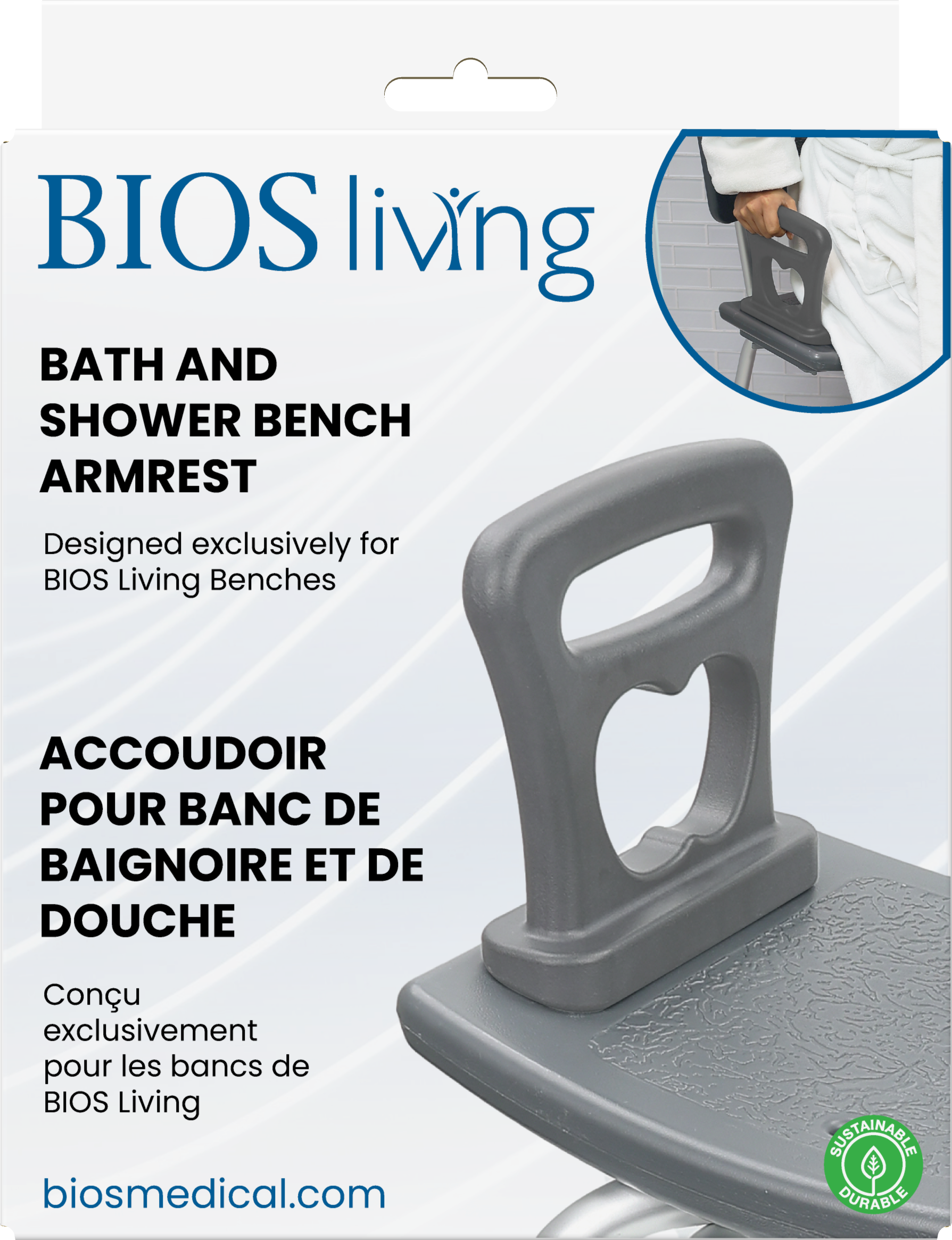 BIOS Living - Bath and Shower Bench Armrest (95001)