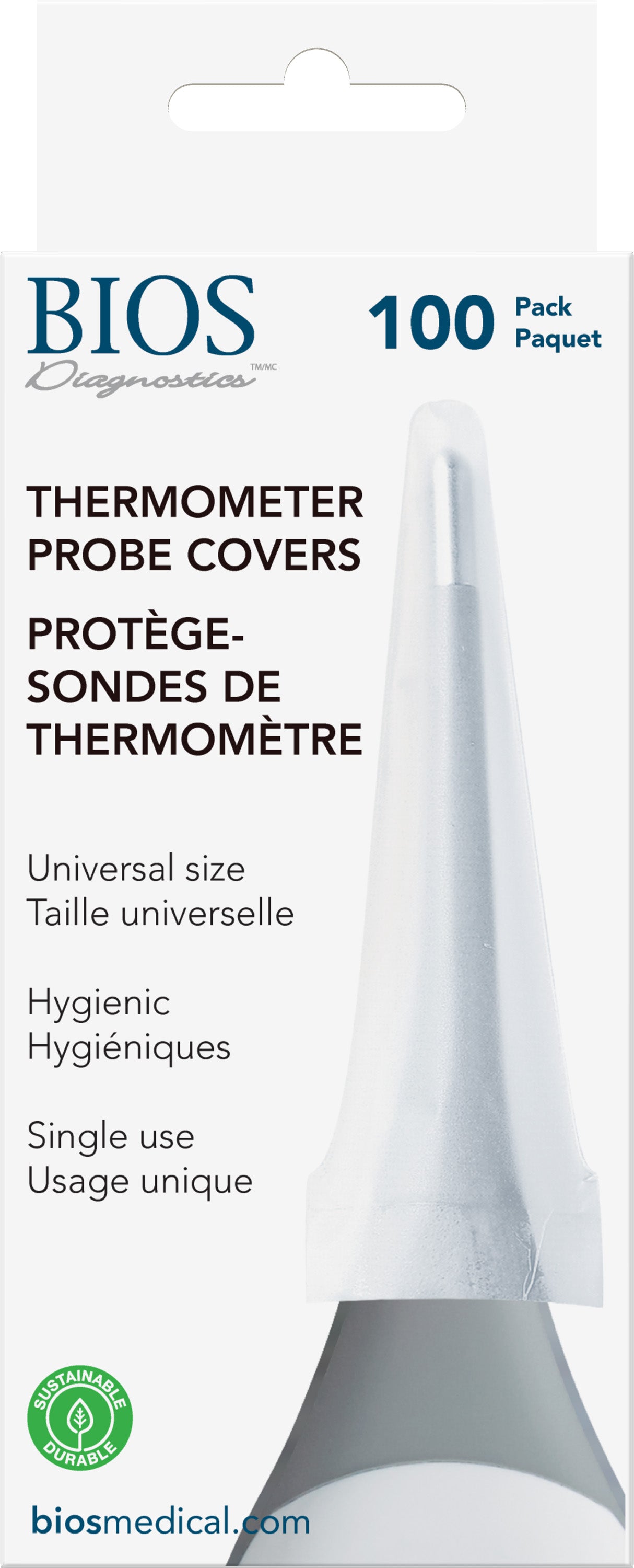 BIOS Diagnostics - Thermometer Probe Covers - 100 Pack (685DI)