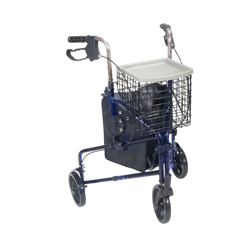 Deluxe 3-Wheel Aluminum Rollator With 7.5" Casters