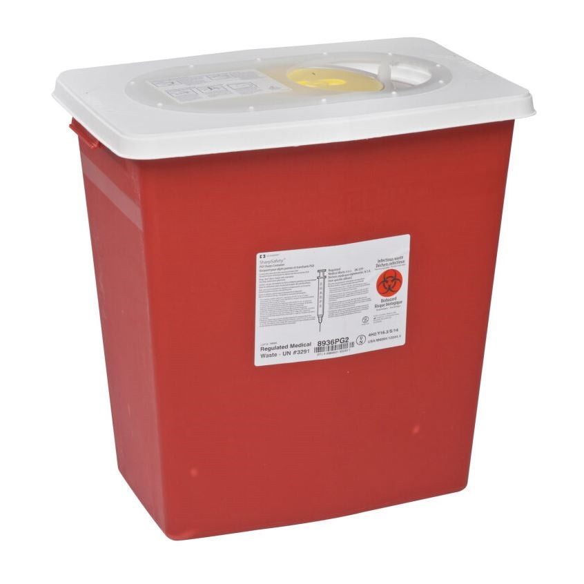 Monoject PGII Rated Large Volume Sharps Container with Sliding and Sealing Gasket Lid