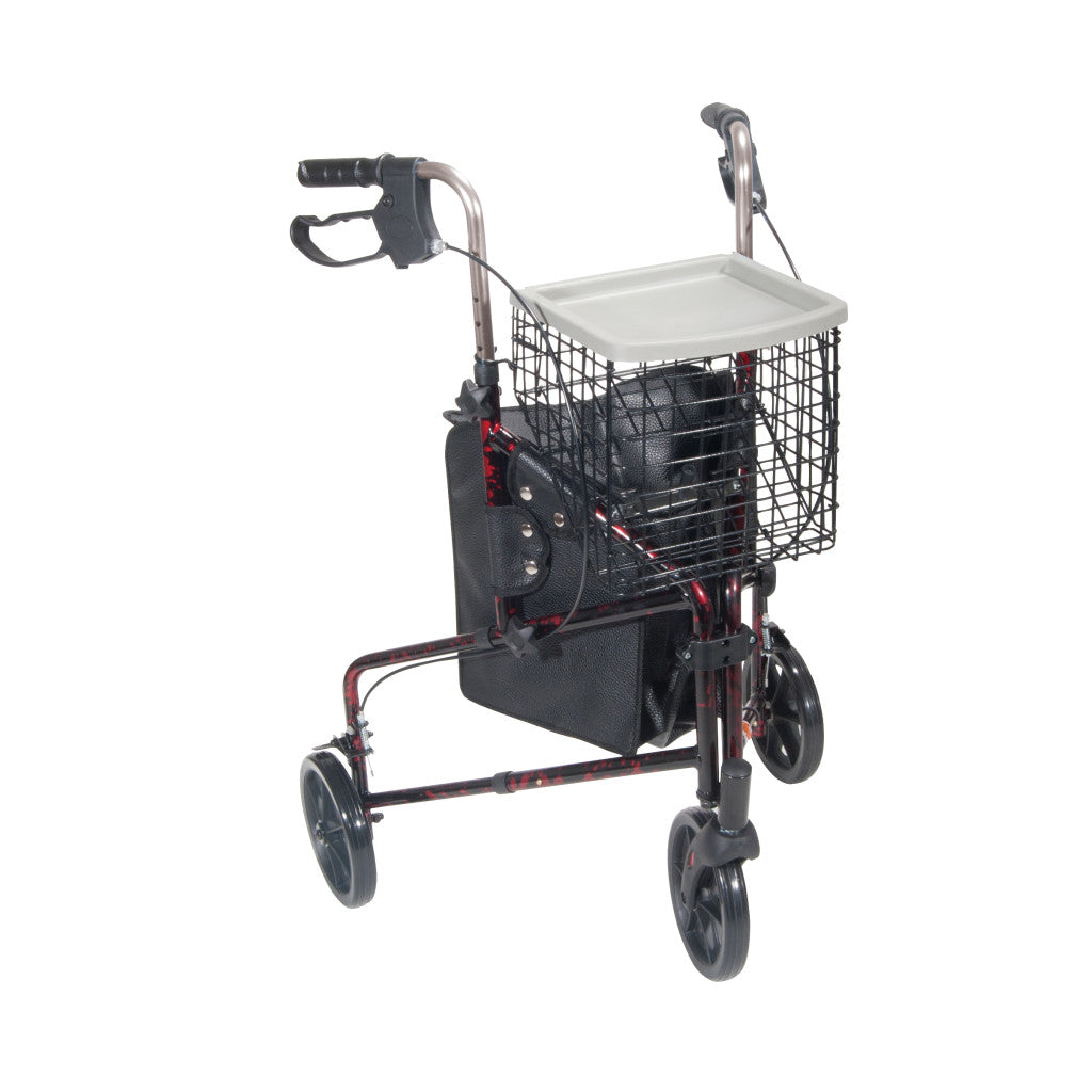 Deluxe 3-Wheel Aluminum Rollator With 7.5" Casters