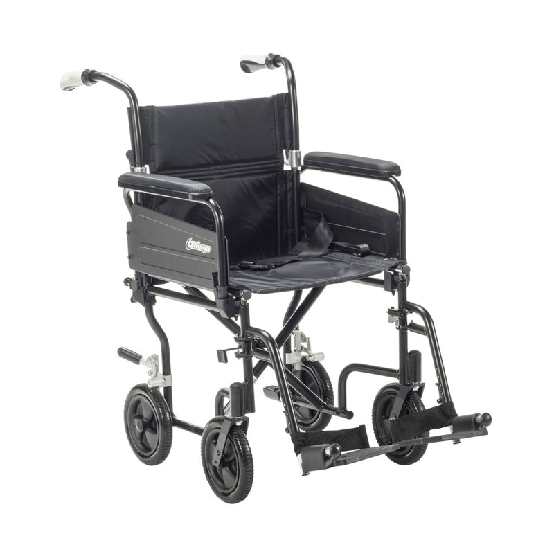 Airgo Comfort-Plus Lightweight Transport Chair, 19" Seat, Black