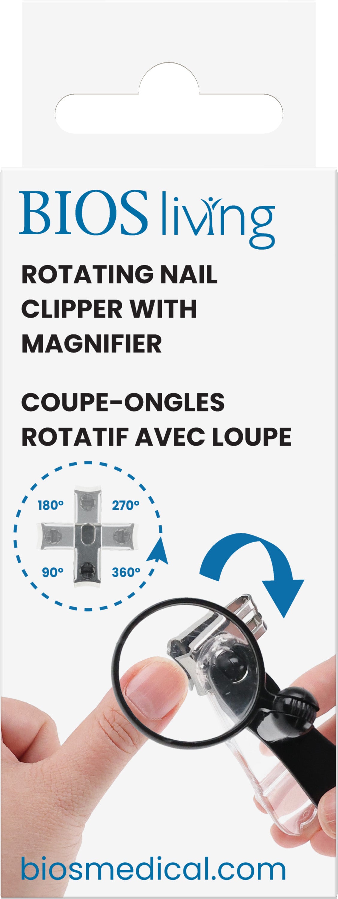 BIOS Living - Rotating Nail Clipper with Magnifier Glass (FP408)