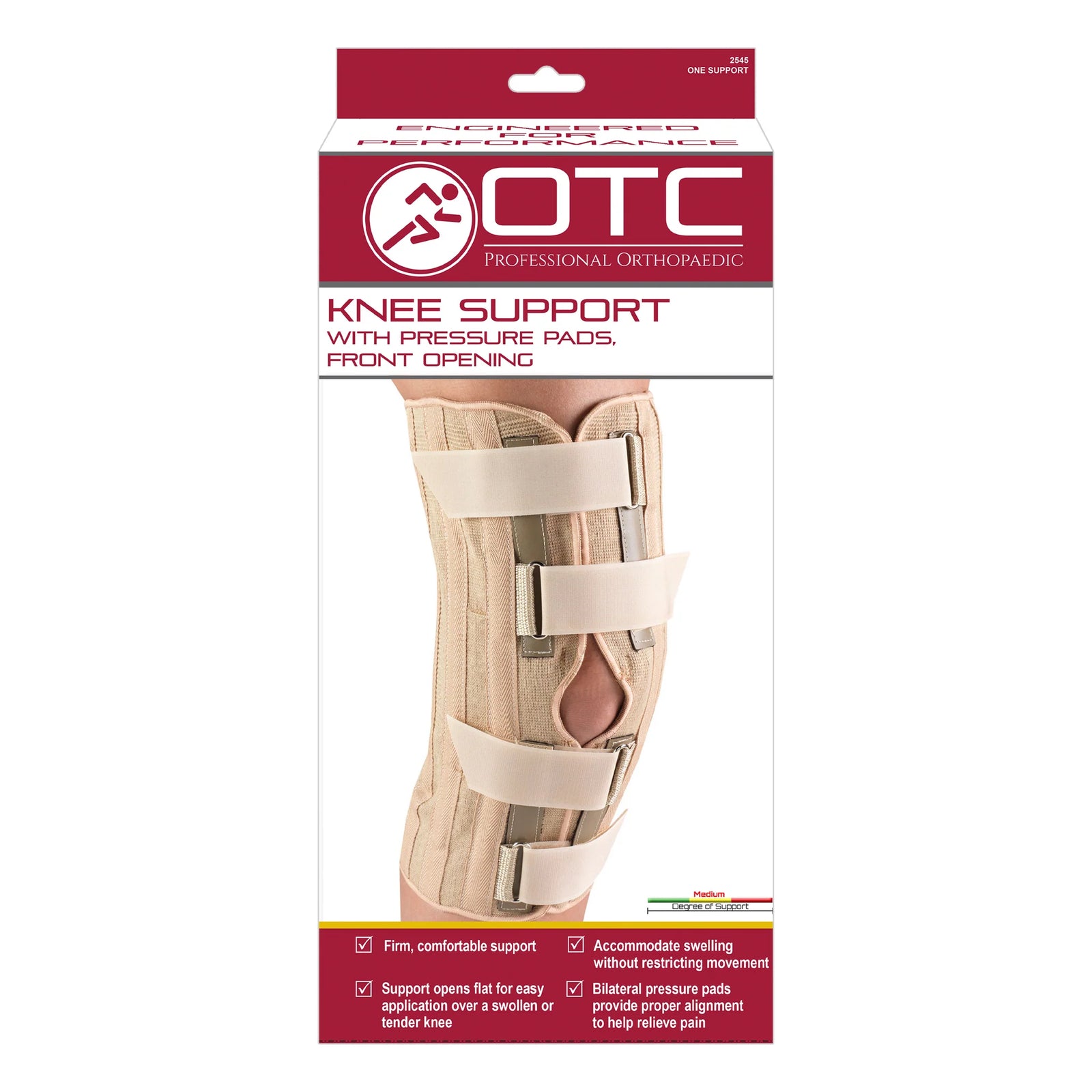 OTC "Orthotex" Elastic Knee Support/Pad/Front Opening Beige