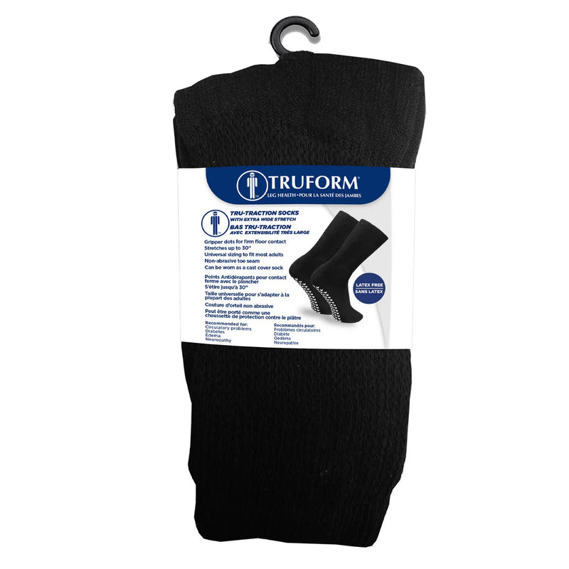 Truform Diabetic Traction-Grip Socks X-Wide Stretch One Size