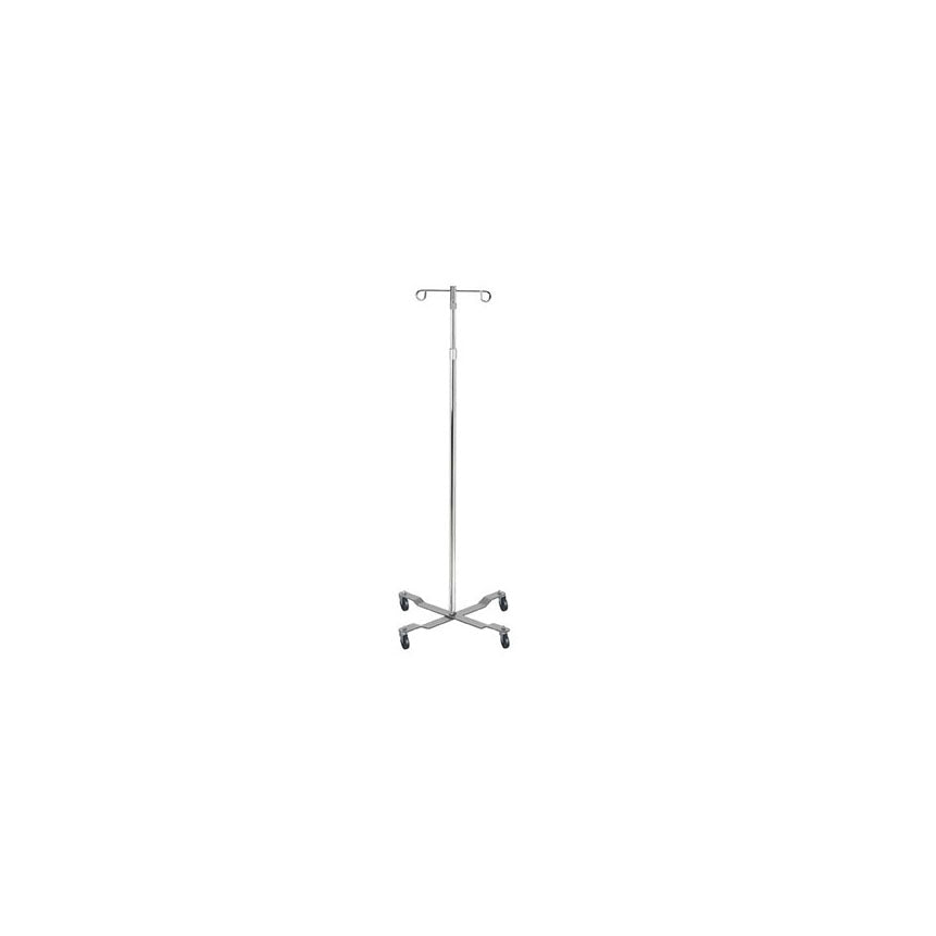 IV Pole, Economy, with Removable Top, Two Hook, H40-82" Silver Vein