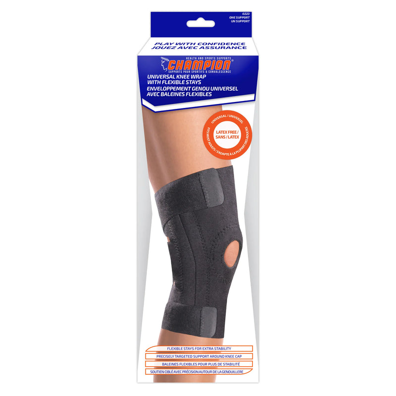 Champion Neoprene Knee Wrap/Flexible Stays Black Universal