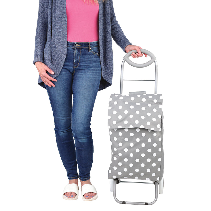 BIOS Living - Rolling Shopping Cart (Grey with White Polka Dots) (LF533)