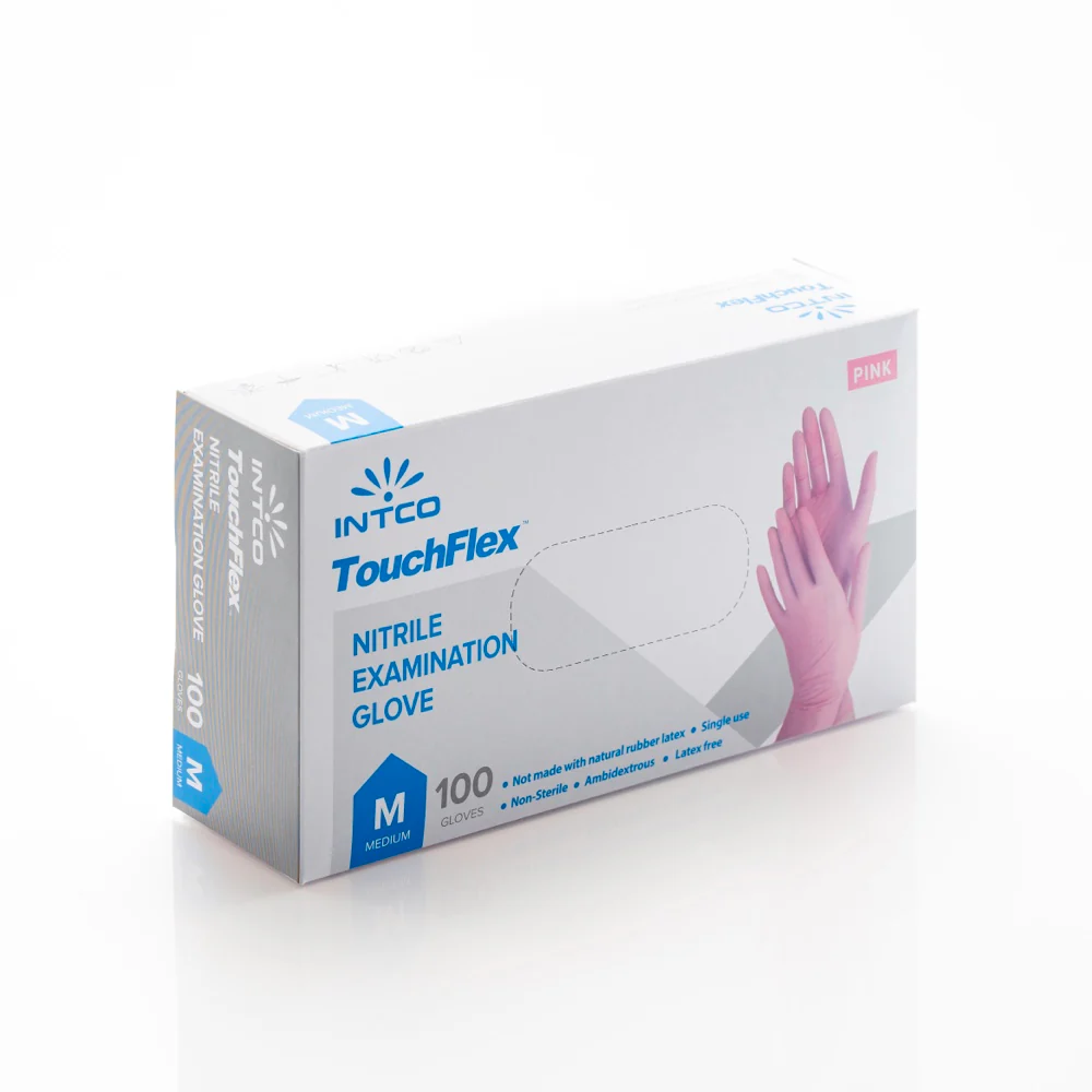 Gants en nitrile Pink Intco TouchFlex 5 mil
