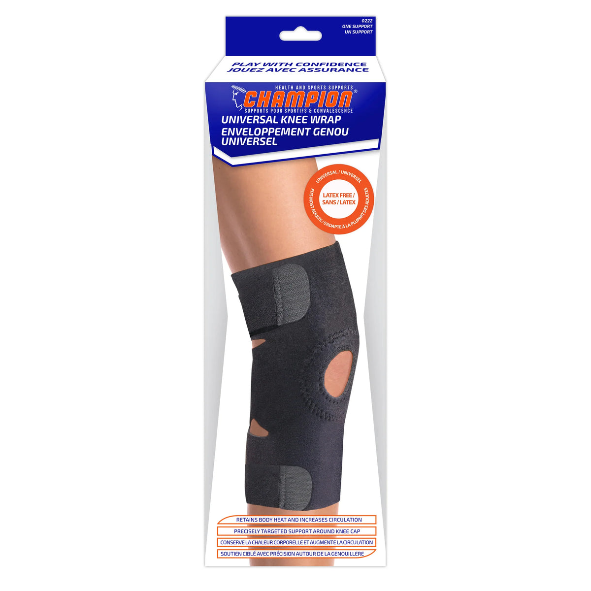 Champion Neoprene Knee Wrap Black Universal