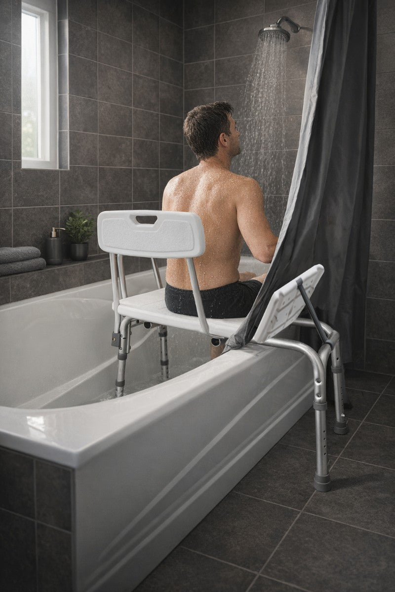 Transfer Bath Bench w/Curtain Control
