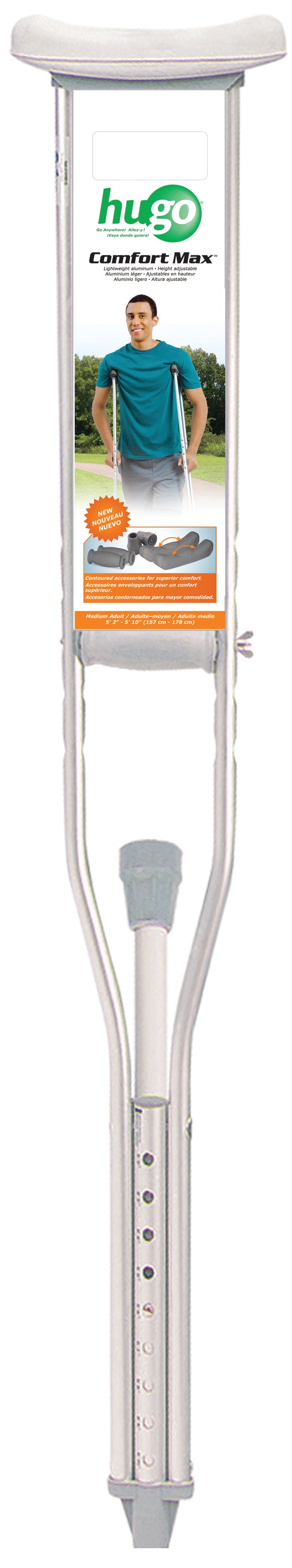Béquilles légères en aluminium Hugo Comfort Max
