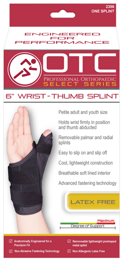OTC 6" Wrist/Thumb Splint Black