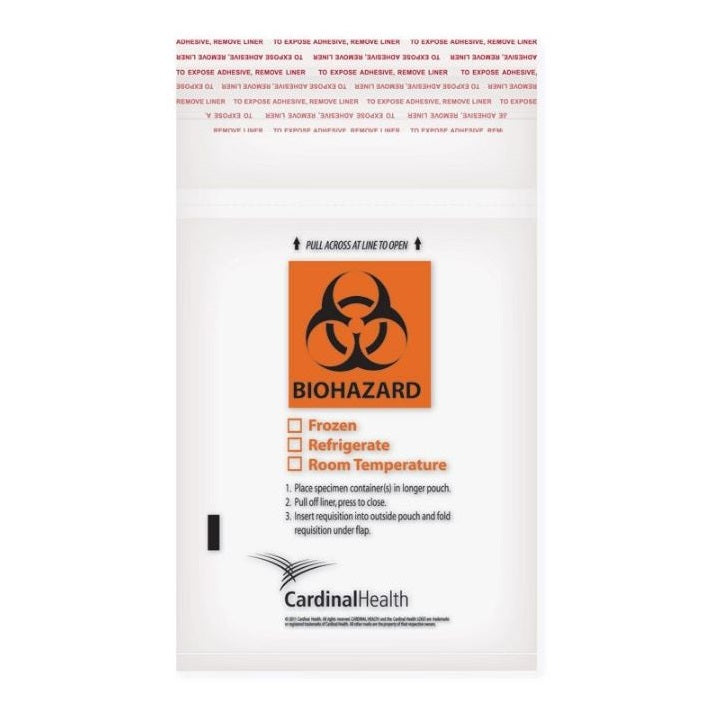 Sacs pour prélèvements biologiques à risque Cardinal Health, avec symbole de risque biologique