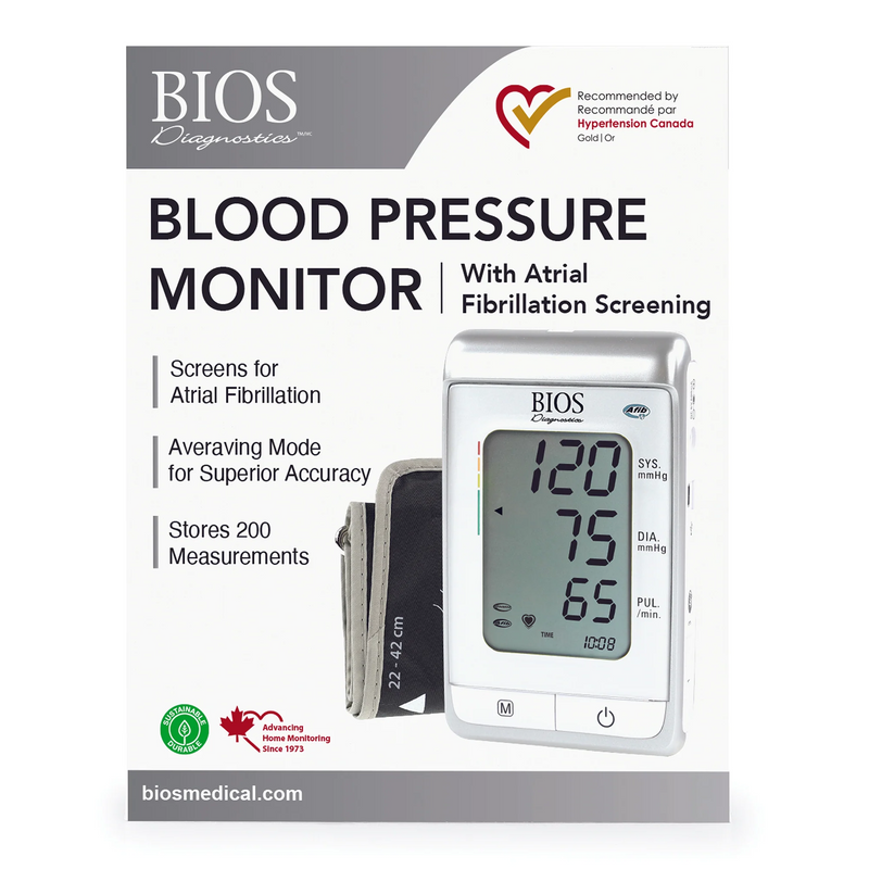 BIOS Diagnostics Precision 10.0 Upper Arm Blood Pressure Monitor with Atrial Fibrillation Screening