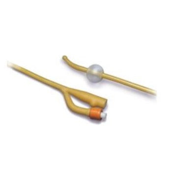 Dover™ Silicone Elastomer Coated Latex Foley Catheters, 30 cc, 2-Way, Coudé Tip, Hydrogel