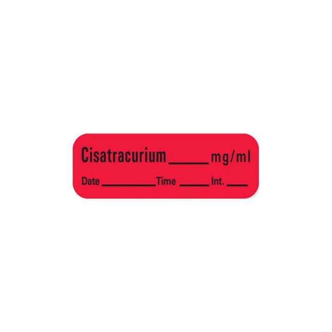Anesthesia Label, 1" Core, W1/2" X L1-1/2"