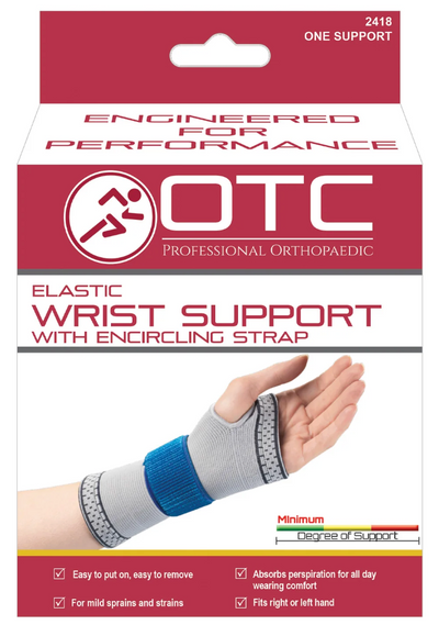 OTC Elastic Slip-On Wrist Support Grey
