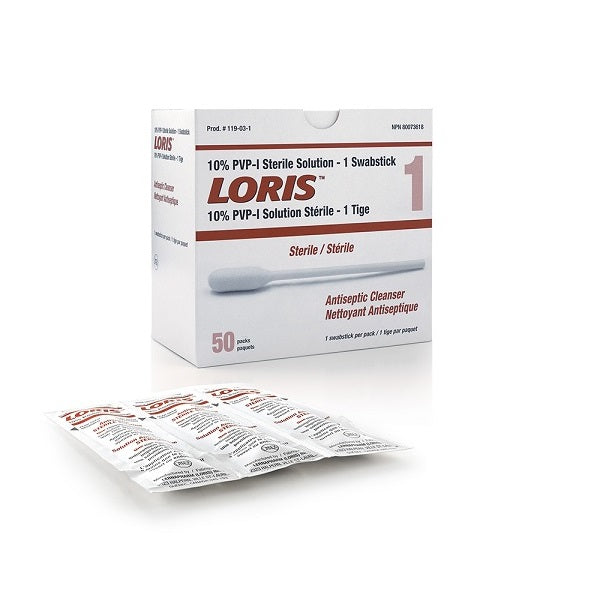 LORIS 10% PVP-I Antiseptic Sterile Solution, 1 Swabstick