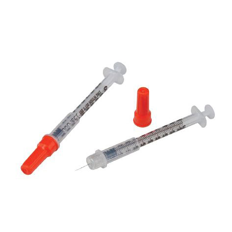 Monoject Insulin Safety Syringe with Attached Needle