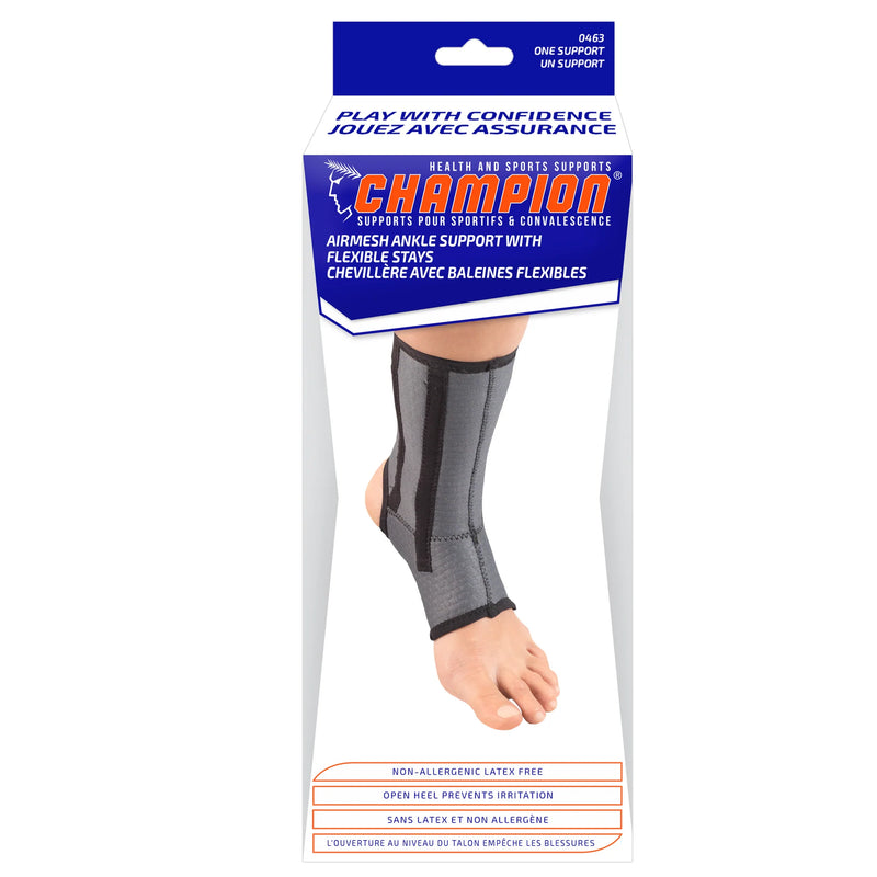 Champion Ankle Brace Charcoal/Spiral Stays