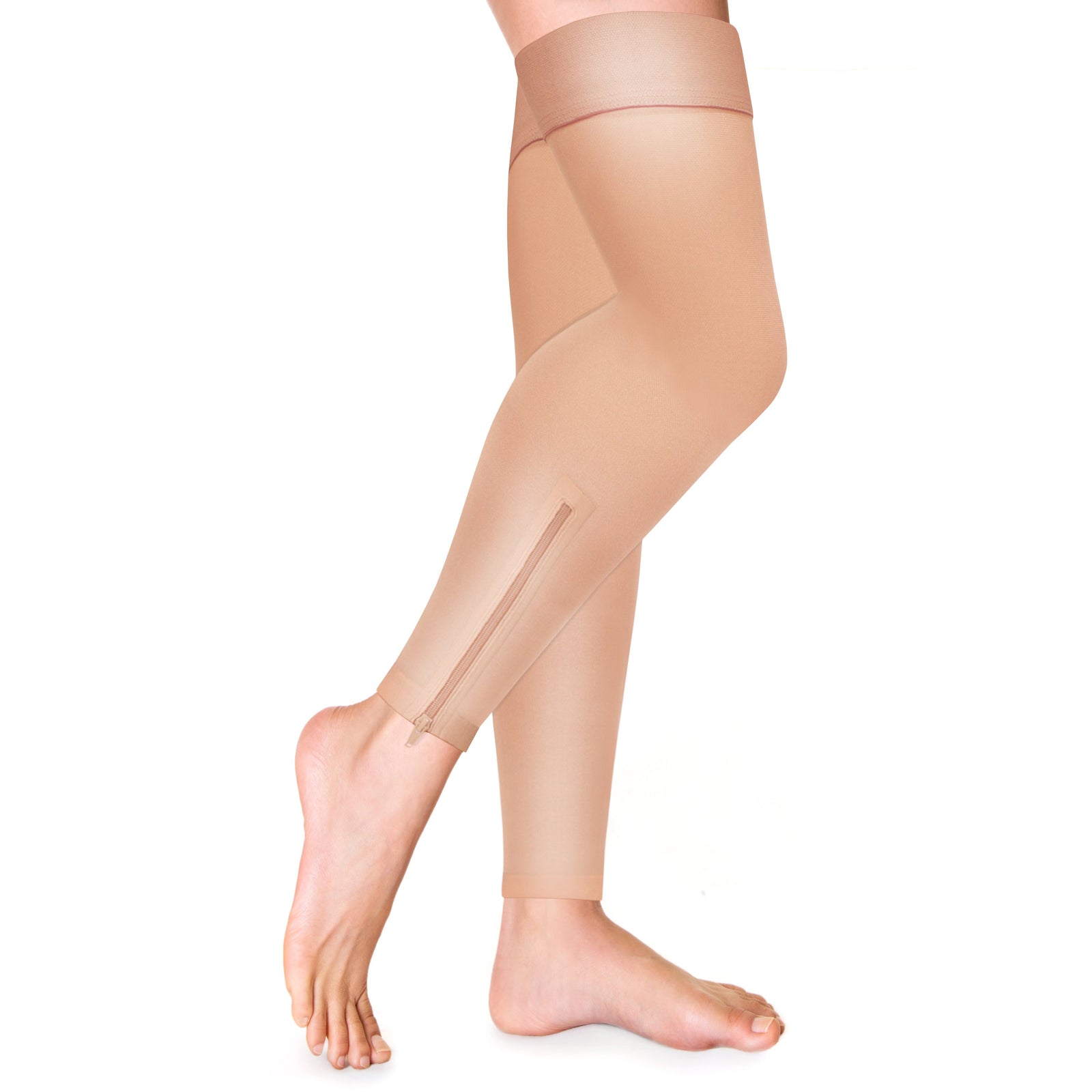 Thigh Stockings 15-20 Zipper Closure Open FooT
