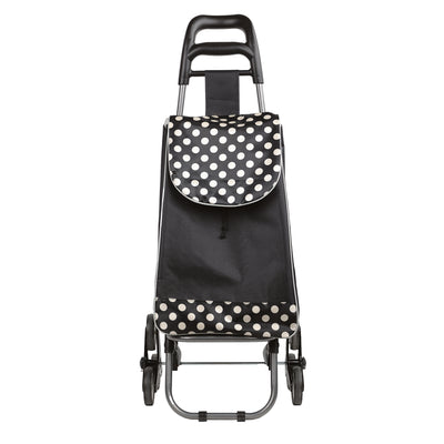 BIOS Living - Rolling Shopping Cart (Black polka dots with 3 wheels) (LF535)