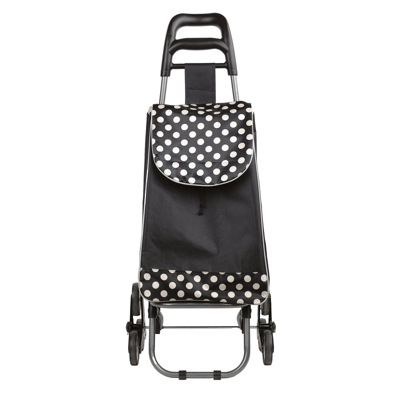 BIOS Living - Rolling Shopping Cart (Black polka dots with 3 wheels) (LF535)