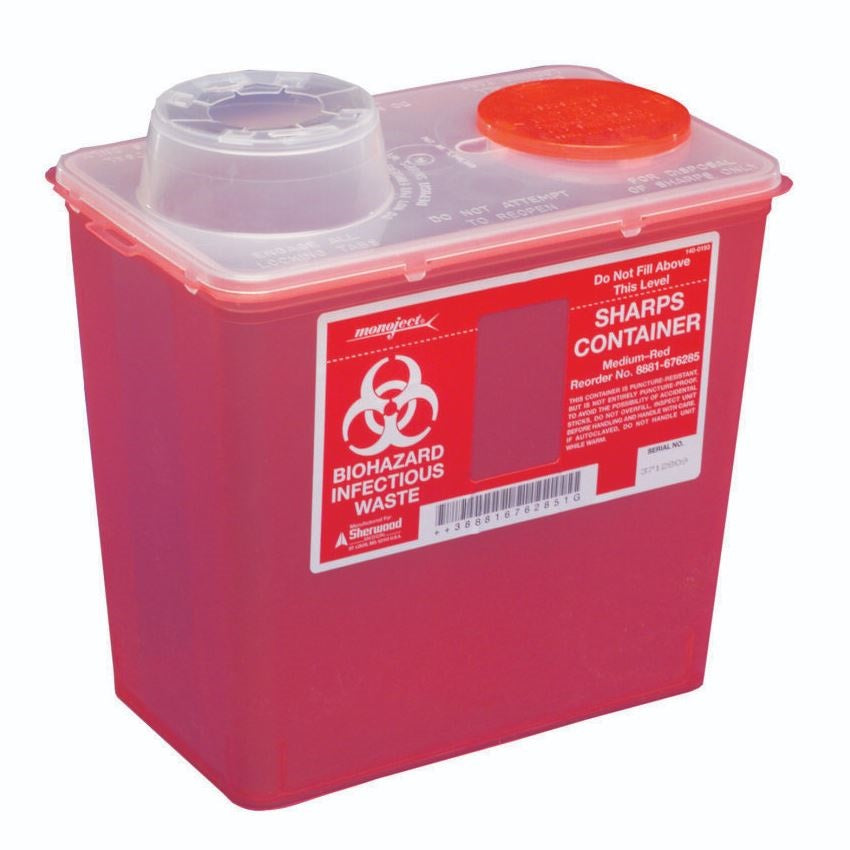 Monoject Multi-Purpose Sharps Containers with Vertical drop Lid