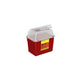 Collecteur d'objets tranchants, multi-usage, empilable, couvercle à charnière, 8 pintes, couvercle transparent, base rouge