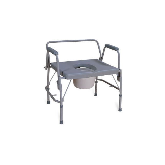Chaise percée bariatrique à accoudoirs rabattables