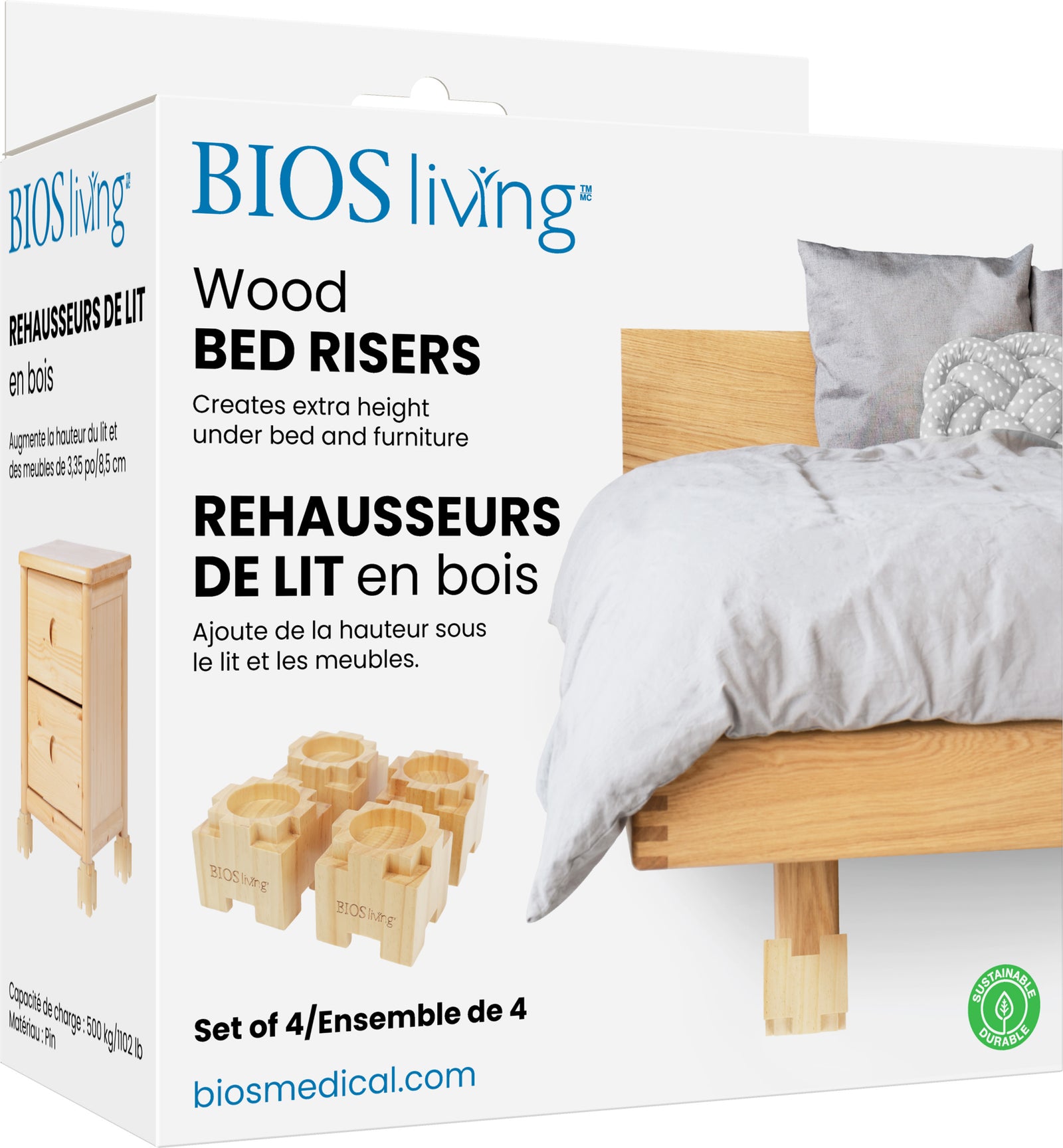 BIOS Living - Wood Bed Risers (set of 4) (BE004)