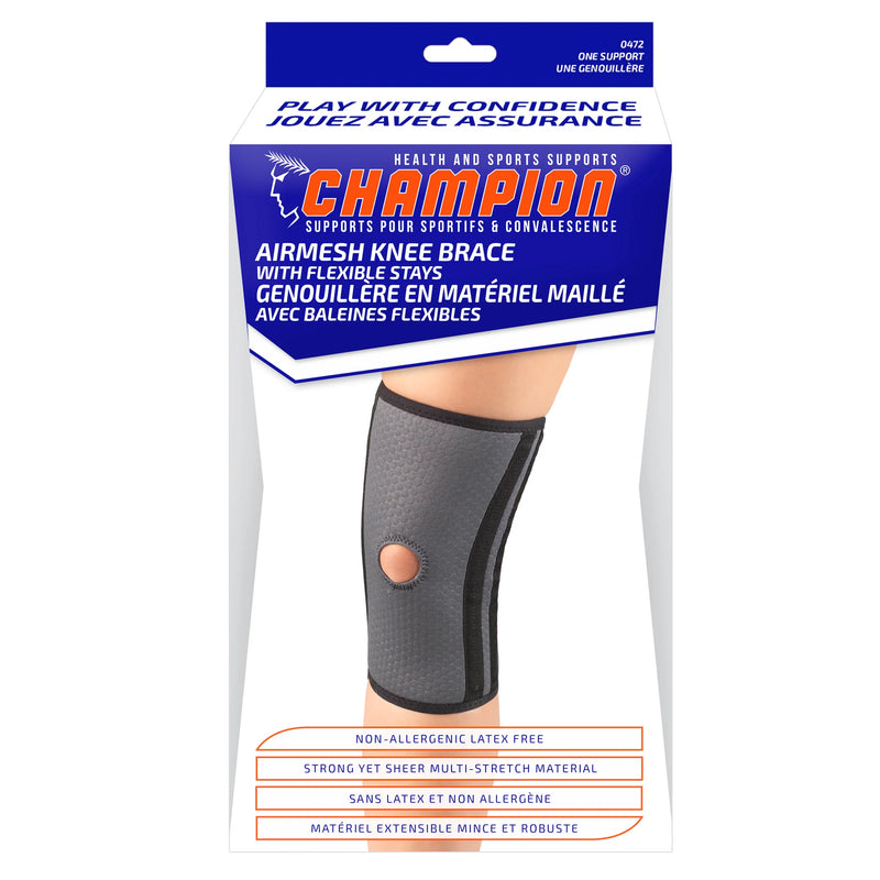 Champion Knee Brace Charcoal/Open Patella