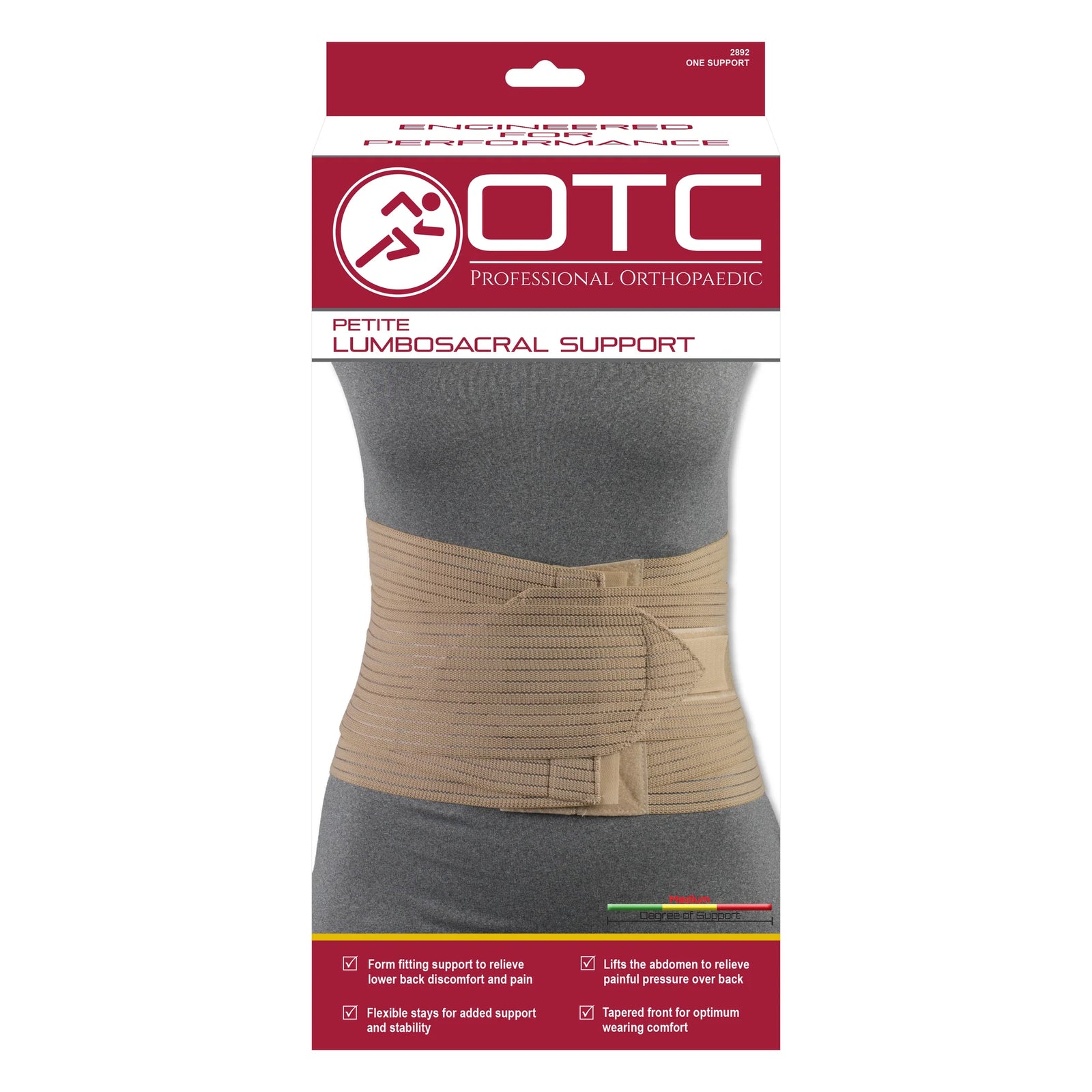 Ceinture de soutien lombo-sacré élastique OTC 9" (poids léger) "Petite" beige