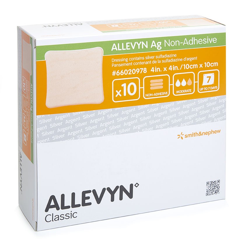 Pansement en mousse hydrocellulaire non adhésive ALLEVYN™ Ag