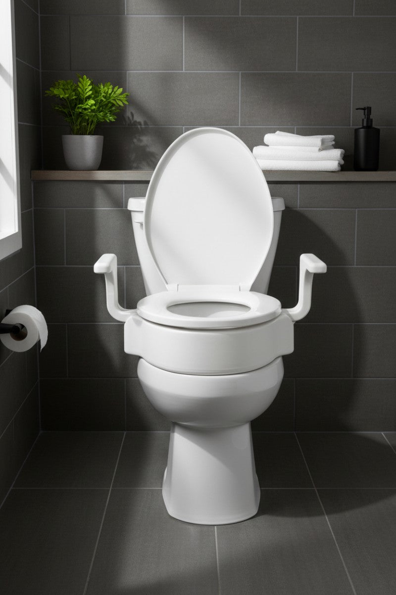 Raised Toilet Seat with Handles