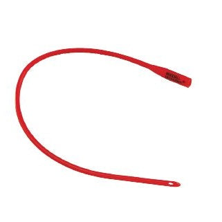 Dover™ Red Rubber Catheters, 12" Hydrophilic Coating, Smooth Rounded Tip