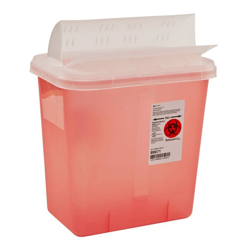 Monoject Multi-Purpose Sharps Container with Horizontal Drop Opening Lid