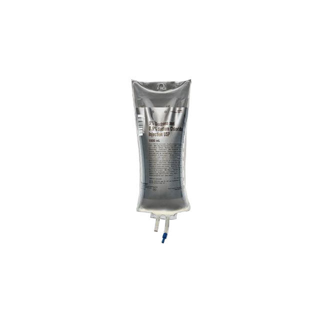 Solution injectable de dextrose à 5 % et de chlorure de sodium à 0,9 %, 1000 mL