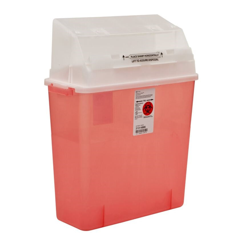 Conteneurs de sécurité Monoject™ pour objets tranchants en chambre avec couvercle à contrepoids
