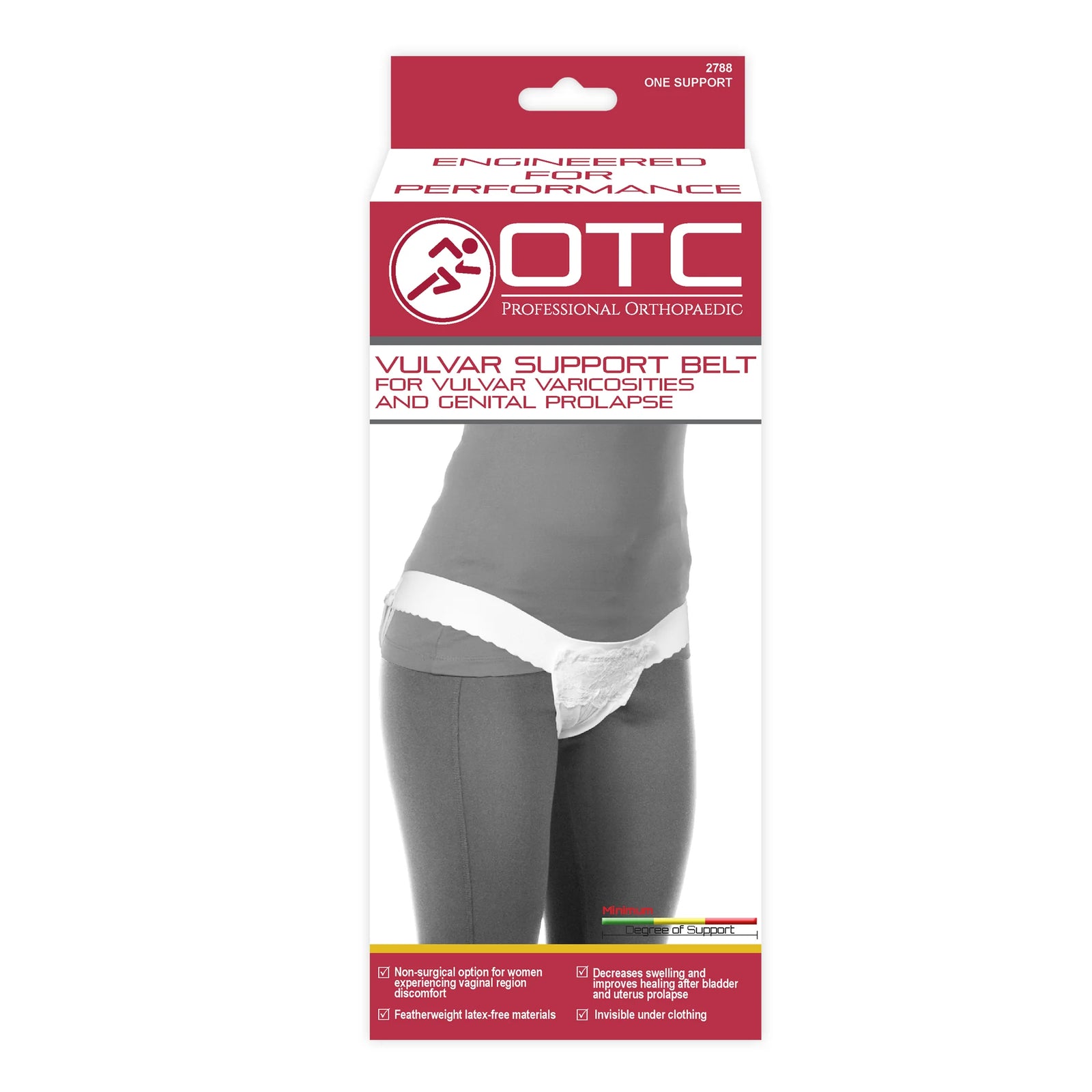 Ceinture de soutien vulvaire OTC, blanche